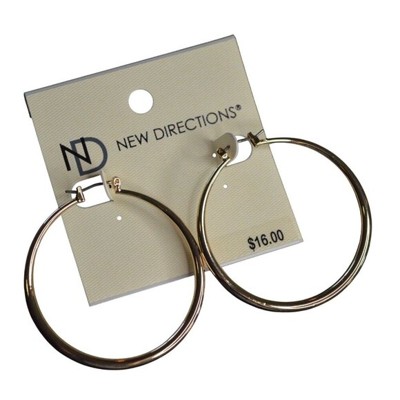 New Directions Gold-Tone Hoop Earrings - Picture 2 of 5